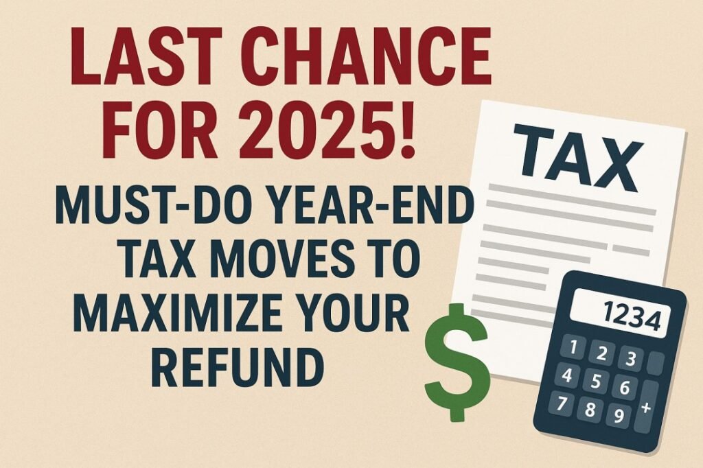 Last Chance for 2025! Must-Do Year-End Tax Moves to Maximize Your Refund