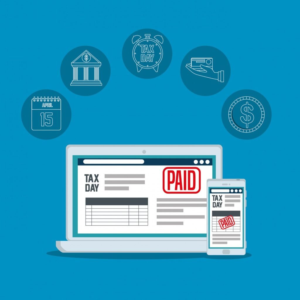 Online tax filing platform showing secure document upload system for tax return preparation services